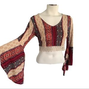 Polly & Esther Multicolor Boho Top